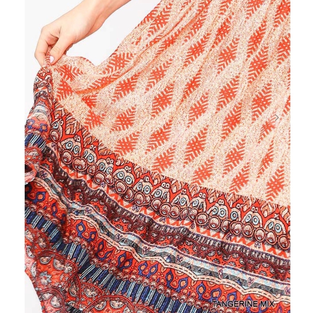 LAST ONE❗Boho Chic Tangerine Hi-Low Maxi Dress - Picture 3 of 4